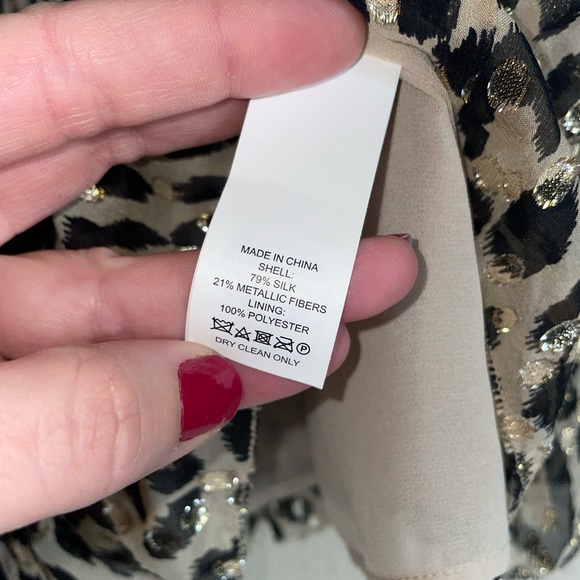 Kate Spade Leopard Clip Dot Print Silk Blouse Sz S - Picture 10 of 11